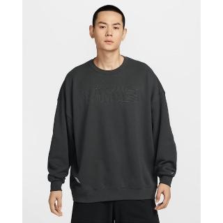【NIKE 耐吉】Oversize 圓領套頭衫 休閒上衣 大學T 男款 AS M NK CLUB FT OS CREW GCEL 暗灰色(HV8225070)