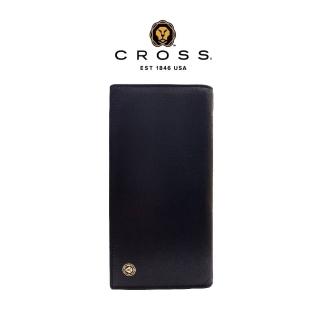 【CROSS】臺灣總經銷 限量1折 頂級小牛皮22卡1零錢袋長夾 查爾斯系列 全新專櫃展示品(黑色 送禮盒提袋)