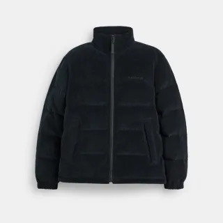 【COACH】蔻馳官方直營 燈芯絨羽絨外套-黑色(CT737)