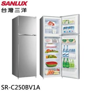 【SANLUX 臺灣三洋】250L 一級能效變頻雙門冰箱-銀B(SR-C250BV1A)