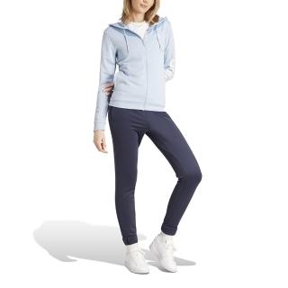 【adidas 愛迪達】W Linear TS 女 運動套裝 連帽外套+長褲 淺藍(IW8630)
