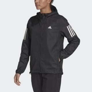 【adidas 愛迪達】Otr Windbreaker 女 連帽外套 風衣 高領 運動 跑步 反光 亞洲版 黑(H59271)