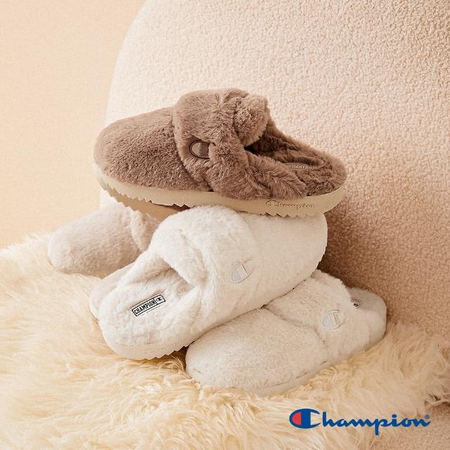 【Champion】官方直營-Fluffy蓬鬆熊絨毛毛拖鞋 女款(2色)