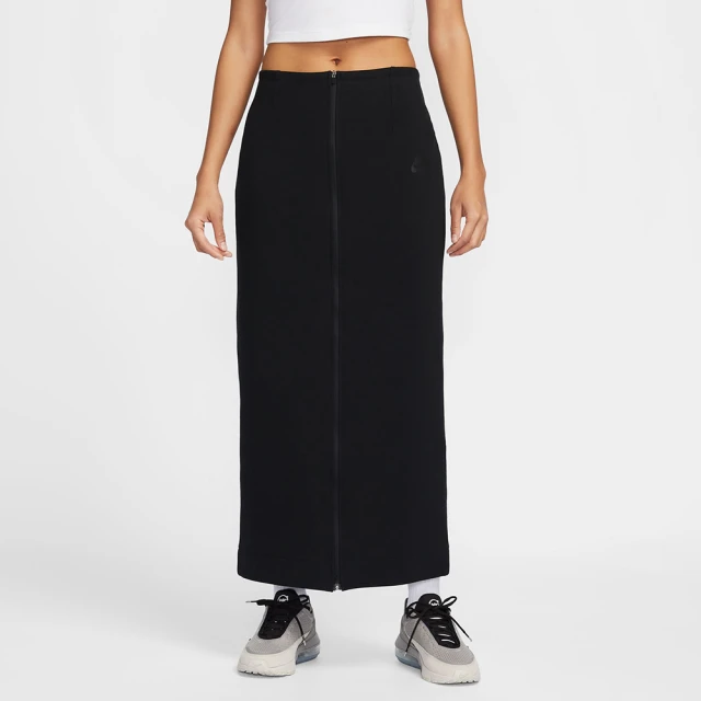 NIKE 耐吉 裙子 女 長裙 刷毛 AS W NSW TCH FLC MAXI SKIRT 黑 HJ0919-010