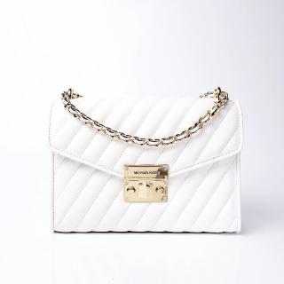 【Michael Kors】MICHAEL KORS 玫瑰中號絎縫單肩包-白-35T0GXOL2U