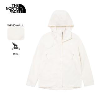 【The North Face 官方旗艦】北面女款米白色DWR防潑水輕量風衣｜8CK7QLI