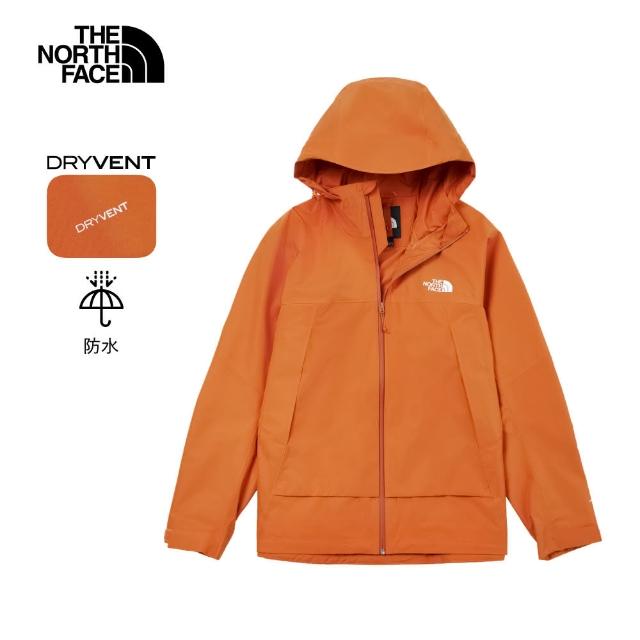 【The North Face 官方旗艦】北面男款橙色DryVent防水透氣衝鋒衣｜8BWF6IG(外套)