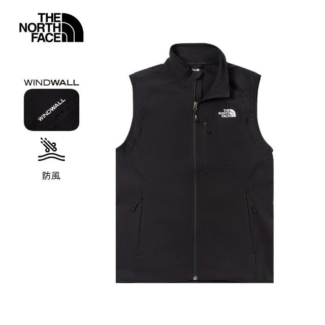 【The North Face 官方旗艦】北面男款黑色WindWall防風背心｜8DG4JK3