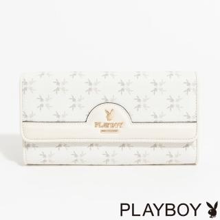 【PLAYBOY】三折式翻蓋長夾 White Bunny系列(米白色)