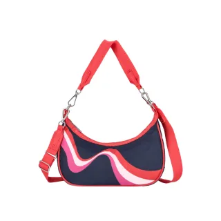 【LeSportsac官方直營】輕量尼龍 小型肩背兩用新月包(3752 復古熱浪)