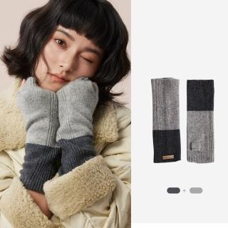 【米蘭精品】現貨+預購 羊絨手套保暖手套(針織半指袖套露指女配件2色74jw50)