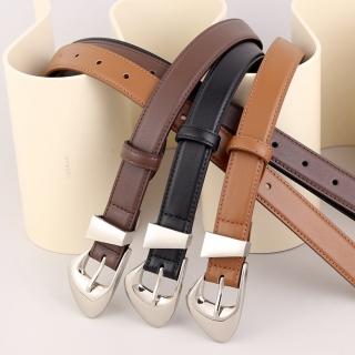 【米蘭精品】現貨+預購 皮帶真皮腰帶(牛皮高階感小眾百搭女配件6色74jp96)