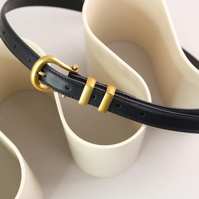 【米蘭精品】現貨+預購 皮帶真皮腰帶(牛皮復古感時尚女配件3色74jp71)