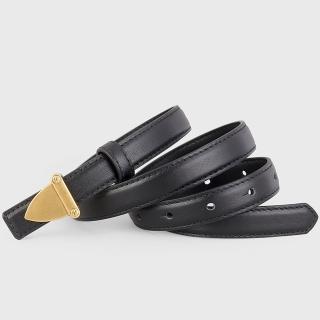 【米蘭精品】現貨+預購 皮帶真皮腰帶(牛皮三角形設計扣時尚女配件3色74jp65)