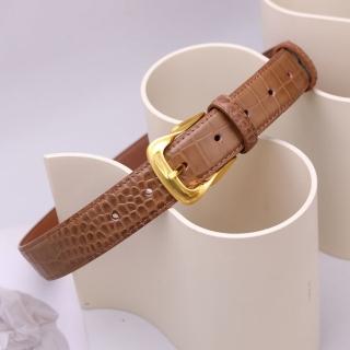 【米蘭精品】現貨+預購 皮帶真皮腰帶(牛皮復古鱷魚紋時尚女配件2色74jp61)