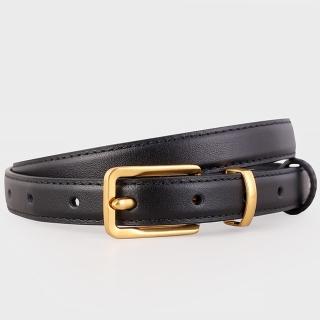 【米蘭精品】現貨+預購 100%真皮皮帶牛皮腰帶手工窄版細皮帶女牛仔褲休閒褲長褲(簡約設計感3色74jp39)