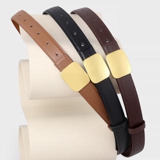 【米蘭精品】現貨+預購 100%真皮皮帶牛皮腰帶手工窄版細皮帶女牛仔褲休閒褲長褲(高階感時尚6色74jp41)