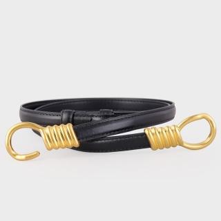 【米蘭精品】現貨+預購 100%真皮皮帶牛皮腰帶手工窄版細皮帶女牛仔褲休閒褲長褲(免打孔時尚百搭3色74jp13)
