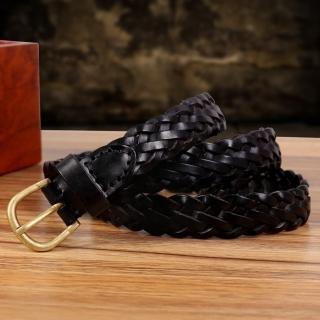 【米蘭精品】現貨+預購 皮帶真皮腰帶(牛皮手工編織百搭女配件3色74jp19)