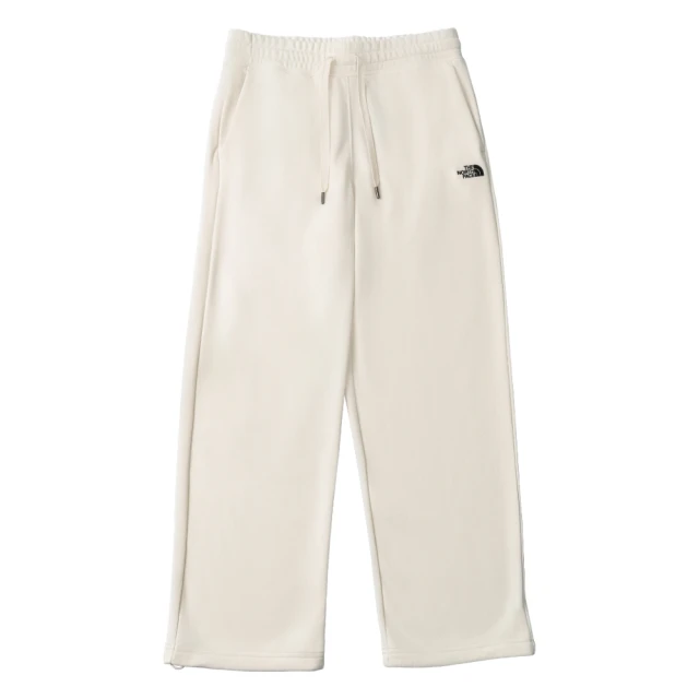 The North Face TNF 彈力褲腰運動休閒長褲 W CORE RLX FT OPEN LEG KNIT PANT-AP 女 米白(NF0A8DC5QLI)