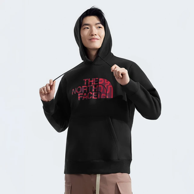 The North Face TNF 北臉 北面 休閒 印花連帽上衣 U YOTS RLX FLC HOODIE - AP 男 女 黑(NF0A8CFVJK3)