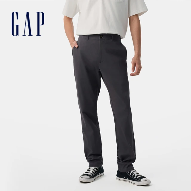 GAP 男裝 修身卡其褲-灰黑色(723812)