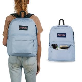 【JANSPORT】618 後揹包 Superbreak Plus 粉嫩藍 15吋 減壓背帶 筆電包 雙肩包 揹包 包包(JS0A4QUE7