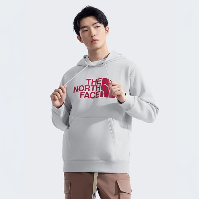 【The North Face】TNF 北臉 北面 休閒 印花連帽上衣 U YOTS RLX FLC HOODIE - AP 男 女 灰(NF0A8CFVA0M)