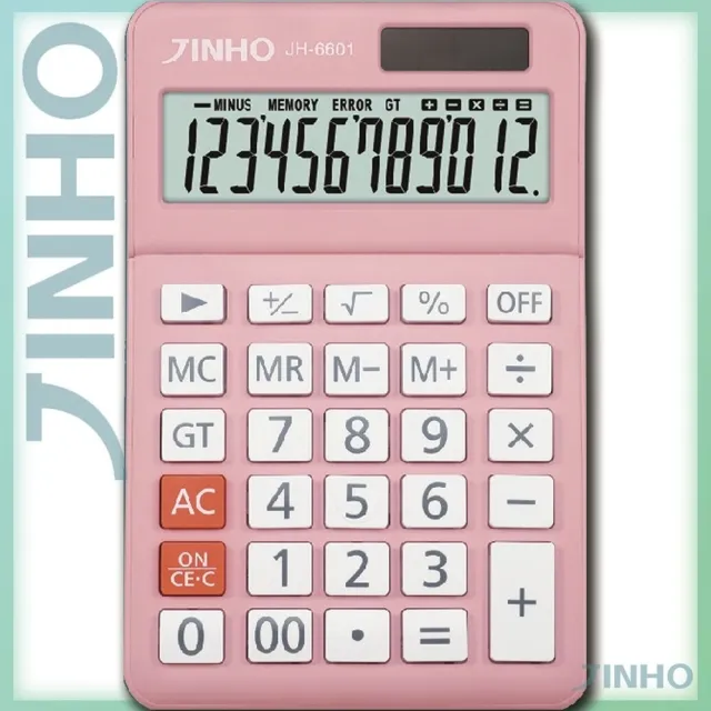 JINHO 京禾】國考專用【115年適用】馬卡龍12位數太陽能雙電源大面板JH