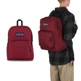 【JANSPORT】618 後揹包 Superbreak Plus 酒棕紅 15吋 減壓背帶 筆電包 雙肩包 揹包 包包(JS0A4QUE0