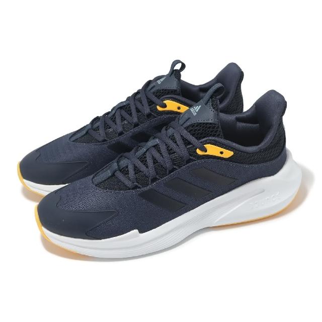 【adidas 愛迪達】慢跑鞋 Alphaedge + 男鞋 深藍 黃 緩震 運動鞋 入門款 愛迪達(IG3595)