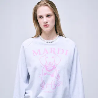 【MARDI MERCREDI】印花落肩大學TEE 麻花色 臘腸狗 純棉 SWEATSHIRT DDANJI PEARL NECKLACE