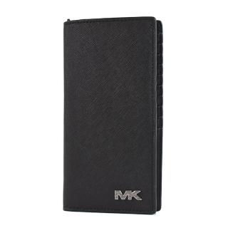 【Michael Kors】男款 Rivington 防刮十字紋對開長夾-黑色