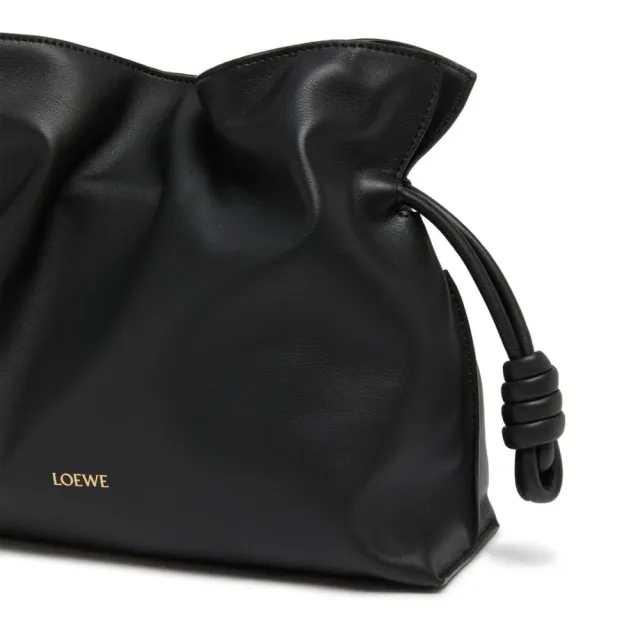 【LOEWE 羅威】Flamenco Clutch 中款 納帕小牛皮 手拿包 肩背包 斜背包 黑色
