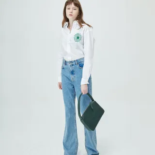 【MARDI MERCREDI】牛津襯衫 白色 經典小雛菊 綠花 刺繡 OXFORD SHIRT