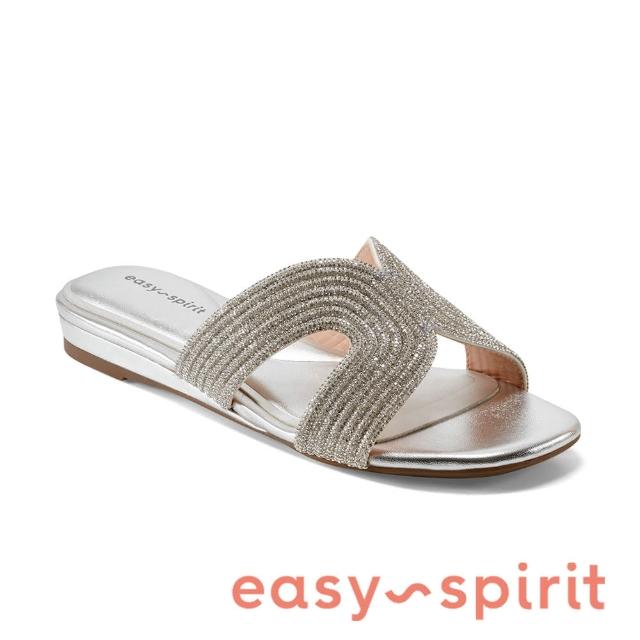 【Easy Spirit】COLTER5 閃耀亮鑽平底拖鞋(銀色)