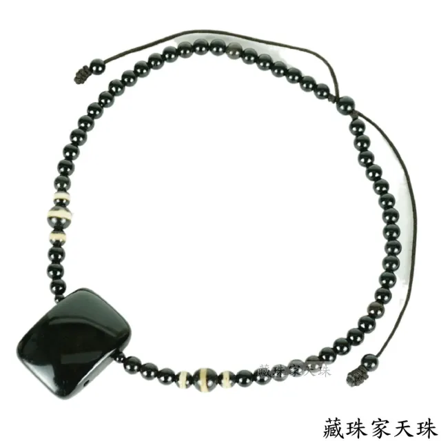 【藏珠家】黑玉髓板珠天珠項鍊