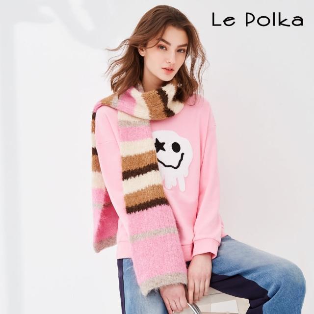 【Le Polka】趣味印花長袖上衣-女