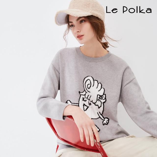 【Le Polka】趣味圖連袖上衣-女