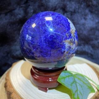 【Cozy 世界水晶原礦與茶】精品藍紋石球 30-6(有助提升表達能力)