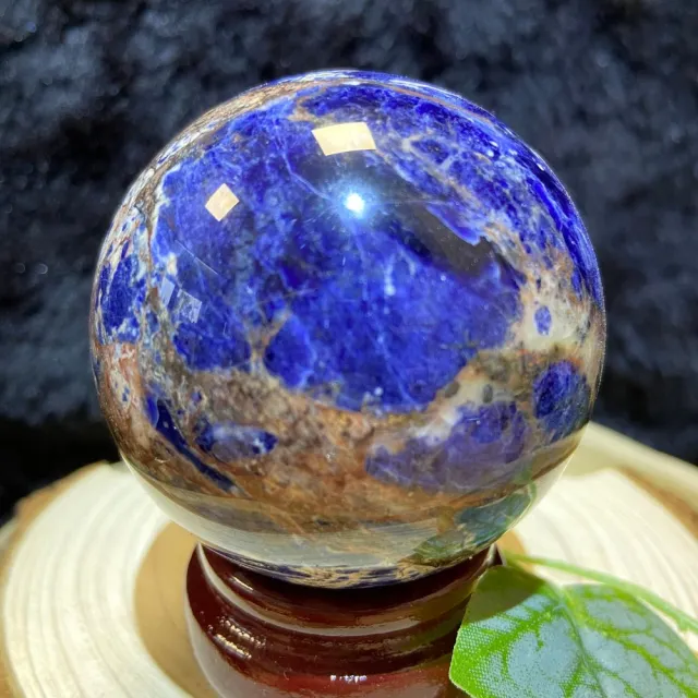 【Cozy 世界水晶原礦與茶】精品藍紋石球 30-6(有助提升表達能力)