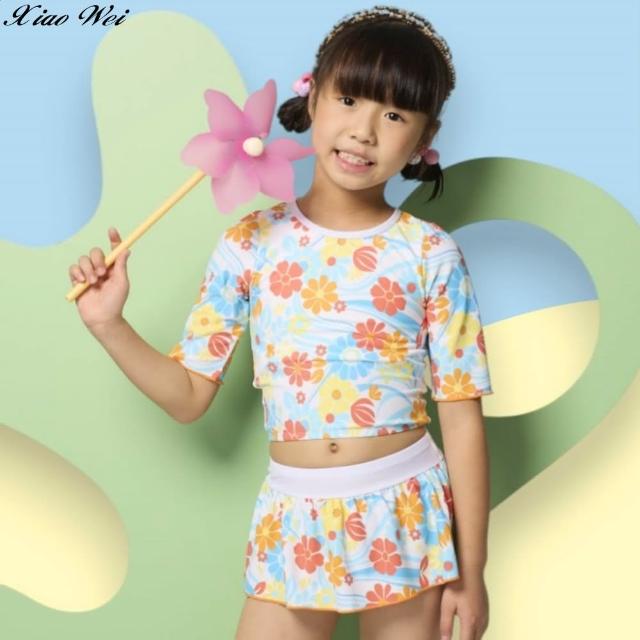 【SARLEE 沙麗】流行女童二件式短袖裙款泳裝(NO.238028)