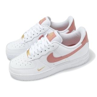 【NIKE 耐吉】休閒鞋 Wmns Air Force 1 07 ESS 女鞋 白 乾燥玫瑰粉 AF1 刺繡 小勾(CZ0270-103)