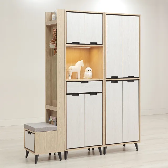 【唯熙傢俱】雷莎原木雙色5.3尺鞋櫃(玄關櫃 鞋櫃 鞋子收納櫃 收納櫃 置物櫃)