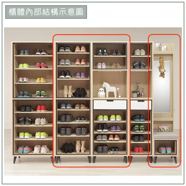 【唯熙傢俱】雷莎原木雙色5.3尺鞋櫃(玄關櫃 鞋櫃 鞋子收納櫃 收納櫃 置物櫃)