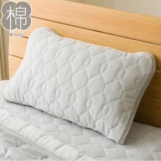 【NITORI 宜得利家居】枕頭保潔墊 COTTON VELOR GY T04(枕頭保潔墊 枕頭 保潔墊 COTTON VELOR)