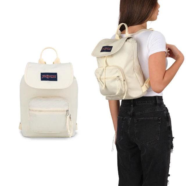 JANSPORTJANSPORT 後背包 Highlands Mini 女款 米白 掀蓋式 可調背帶 手提 小包 背包 包包(JS0A83LJ7S1)