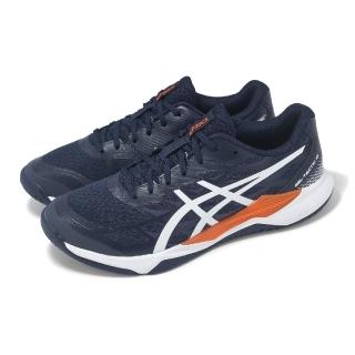 【asics 亞瑟士】排球鞋 GEL-Tactic 12 2E 男鞋 寬楦 藍 白 橘 緩衝 室內運動 羽排鞋 亞瑟士(1073A059402)
