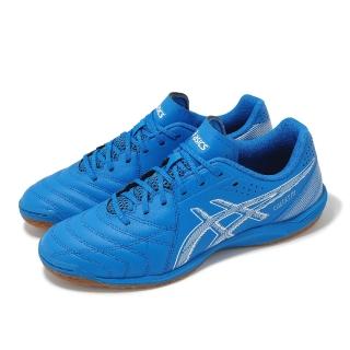 【asics 亞瑟士】足球鞋 Calcetto WD 9 2E 男鞋 寬楦 藍 膠底 抓地 運動鞋 亞瑟士(1113A037400)