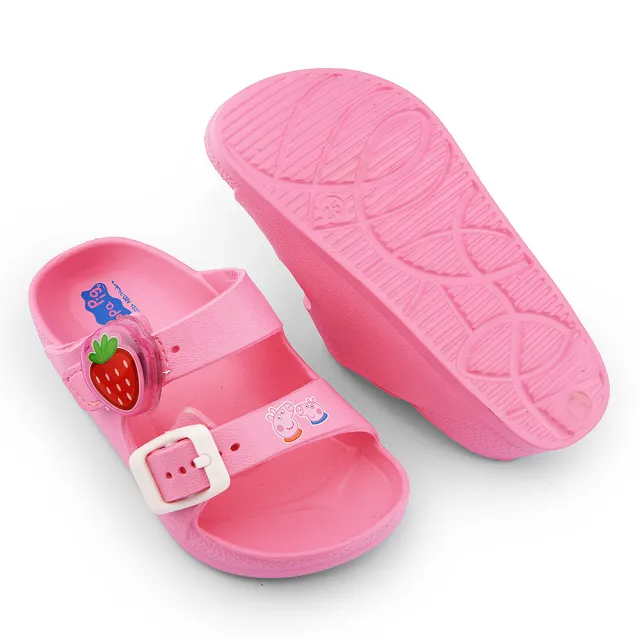 【童鞋城堡】童鞋 輕量防水 電燈拖鞋 佩佩豬(PG1003-粉)
